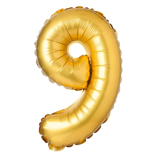 BALON CYFRA 9 ZŁOTY 27" 69cm