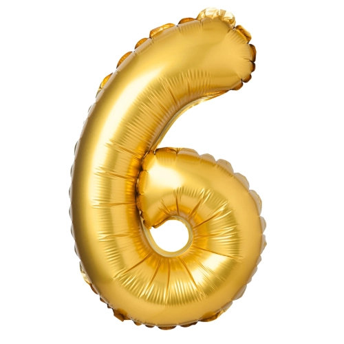 BALON CYFRA 6 ZŁOTY 27" 69cm