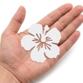 FRONT KWIATEK HIBISKUS FILCOWY BIAŁY 6x5,5cm