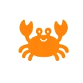 FRONT KRAB FILCOWY POMARAŃCZOWY 6,5x5,5cm