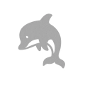 FRONT DELFIN FILCOWY SZARY 6x7cm