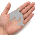 FRONT DELFIN FILCOWY SZARY 6x7cm