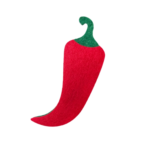 EMBLEMAT PAPRYCZKA CHILI FILCOWY CZERWONO-ZIELONY 3x8cm