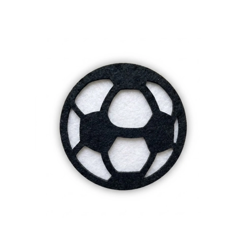EMBLEMAT PIŁKA NOŻNA FILCOWY BIAŁO-CZARNY 5,5cm