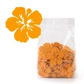 ZESTAW FRONTÓW KWIATEK HIBISKUS FILCOWE POMARAŃCZOWY 6x5,5cm 48szt