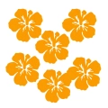 ZESTAW FRONTÓW KWIATEK HIBISKUS FILCOWE POMARAŃCZOWY 6x5,5cm 6szt