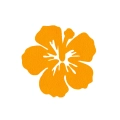 ZESTAW FRONTÓW KWIATEK HIBISKUS FILCOWE POMARAŃCZOWY 6x5,5cm 96szt