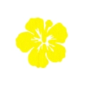 ZESTAW FRONTÓW KWIATEK HIBISKUS FILCOWE ŻÓŁTY 6x5,5cm 6szt