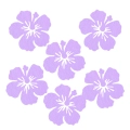 ZESTAW FRONTÓW KWIATEK HIBISKUS FILCOWE FIOLETOWE 6x5,5cm 6szt