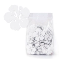 ZESTAW FRONTÓW KWIATEK HIBISKUS FILCOWE BIAŁY 6x5,5cm 96szt
