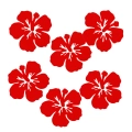 ZESTAW FRONTÓW KWIATEK HIBISKUS FILCOWE CZERWONE 6x5,5cm 6szt