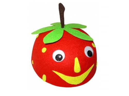 CZAPKA TRUSKAWKA RUCHOME OCZY CZERWONA