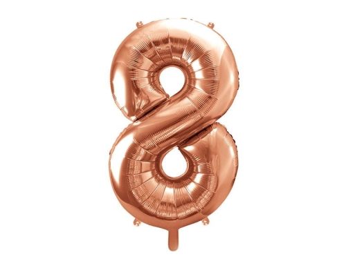 BALON DECO CYFRA 8 ZŁOTO-RÓŻ 34'' 86cm