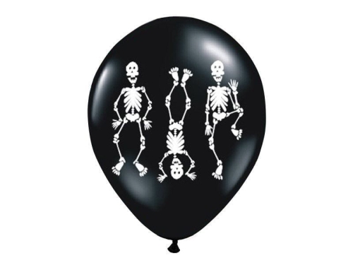 BALON CZARNY KOŚCIOTRUP 30cm 1szt