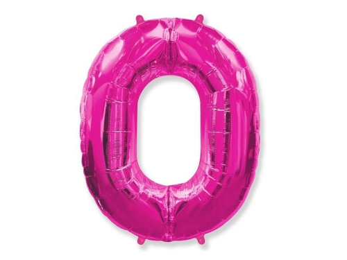 BALON FLEXMETAL CYFRA 0 RÓŻOWY 34'' 86cm