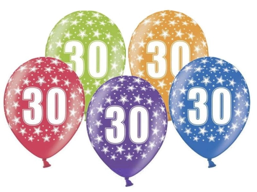 BALONY 30 BIRTHDAY MIX 30cm 5szt