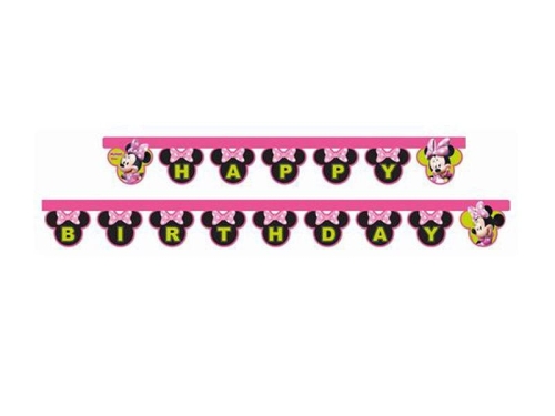 BANER HAPPY BIRTHDAY MINNIE RÓŻ 1,96m