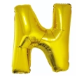 BALON LITERA N ZŁOTY 34'' 86cm