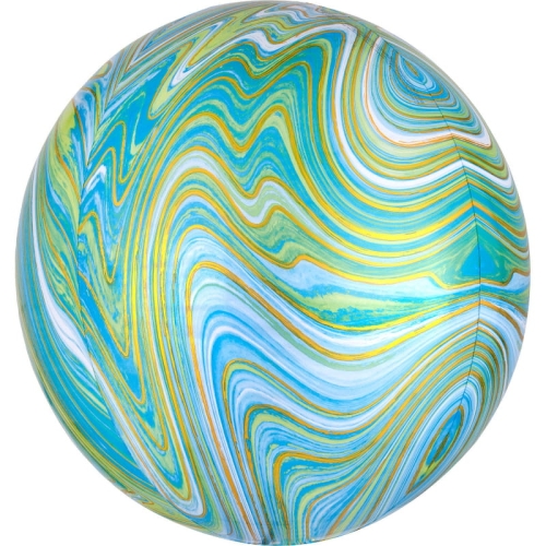 BALON KULA NIEBIESKO-ZIELONY 16'' 40cm